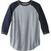 Men's Big & Tall Crewneck Raglan Tee by Liberty Blues® in Heather Grey (Size 5XL)