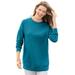 Plus Size Women's Fleece Sweatshirt by Woman Within in Deep Teal (Size 3X)