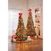 Fully Decorated Pre-Lit 7' Pop-Up Christmas Tree by BrylaneHome in Poinsettia