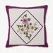 Ava Embroidered Cotton 16" Square Pillow by BrylaneHome in Plum