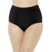 Plus Size Women's Shirred High Waist Swim Brief by Swimsuits For All in Black (Size 20)