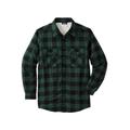 Men's Big & Tall Fleece Sherpa Shirt Jacket by KingSize in Hunter Check (Size 4XL)