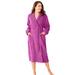 Plus Size Women's Short Terry Robe by Dreams & Co. in Rich Magenta (Size 2X)