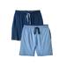 Men's Big & Tall Hanes® 2-Pack Jersey Shorts by Hanes in Denim Heather Bright Navy (Size 2XL)