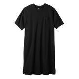Men's Big & Tall Lightweight t-shirt nightshirt by KingSize in Black (Size 3XL/4XL)