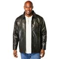 Men's Big & Tall Embossed leather jacket by KingSize in Black (Size 4XL)