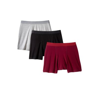 Men's Big & Tall Cotton Mid-Length Briefs 3-Pack b...