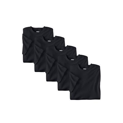 Men's Big & Tall Cotton Crewneck Undershirts 5 pack by KingSize in Black (Size 8XL)