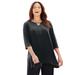 Plus Size Women's AnyWear Keyhole Tunic by Catherines in Black (Size 5X)