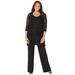 Plus Size Women's Luxe Lace 3-Piece Pant Set by Catherines in Black (Size 28 W)