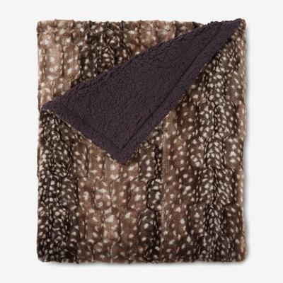 Faux Fur Animal Print Blanket by BrylaneHome in Deer Print (Size KING)
