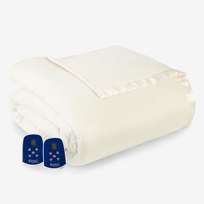 MicroFlannel® 7 Layers of Warmth™ Electric Heated Blanket by BrylaneHome in Ivory (Size FULL)