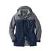 Men's Big & Tall Boulder Creek Fleece-Lined Parka with Detachable Hood and 6 Pockets by Boulder Creek in Navy Steel Colorblock (Size XL) Coat