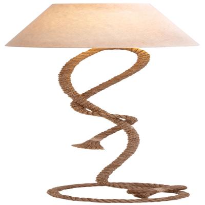 Brown Jute Rope And Iron Rustic Floor Lamp by Quin...