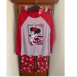 Disney Intimates & Sleepwear | Disney 2-Piece Sleep Set Sz S Women | Color: Gray/Red | Size: S