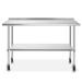 GRIDMANN Stainless Steel Prep Table w/ Backsplash, Undershelf, & Caster Wheels Stainless Steel in Gray | 39.5 H x 60 W x 24 D in | Wayfair