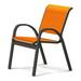 Red Barrel Studio® Hiraku Stacking Patio Dining Chair Sling in Orange/Gray | 33.25 H x 23.5 W x 26 D in | Wayfair 81EB1BE52F7E46B0A6FC446C13F12AEA