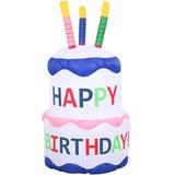 The Party Aisle™ Birthday Cake Inflatable Polyester in Blue/White | 49 H x 26 W x 26 D in | Wayfair 03A75F719BBD4A89B33560FF1DF6A467