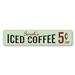 Lizton Sign Shop, Inc Iced Coffee Custom Aluminum Sign Metal in Black/Blue/Gray | 4 H x 18 W x 0.04 D in | Wayfair 1771-A418