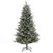 The Holiday Aisle® 90" H Green Most Realistic Artificial Fir Flocked/Frosted Christmas Tree w/ 250 LED Lights, Metal in White | 3.58 W in | Wayfair