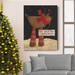 The Holiday Aisle® Candycane Reindeer Premium Gallery Wrapped Canvas - Ready To Hang Candycane Reindeer Canvas, in Black/Green/Red | Wayfair