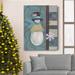 The Holiday Aisle® Snowman Patchwork II Premium Gallery Wrapped Canvas - Ready To Hang Snowman Patchwork II Canvas, in Blue/Yellow | Wayfair