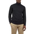 Ben Sherman Signature Mens Cotton Knitted Roll Neck Jumper Black Classic Fit Knitwear 100% Cotton Machine Washable
