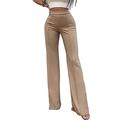 FANCYINN Women's Ease Into Comfort Straight Leg Pant Stretch Work Casual Business Trousers Fit Barely Boot Leg Stretch Trousers with Tummy Control Khaki XL