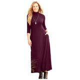 Plus Size Women's AnyWear Maxi Dress by Catherines in Midnight Berry (Size 3X)