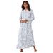 Plus Size Women's Long Flannel Nightgown by Only Necessities in Pearl Grey Holiday Holly (Size 4X)
