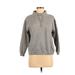 Jennifer Moore Sweatshirt: High Neck Covered Shoulder Gray Marled Tops - Women's Size Medium