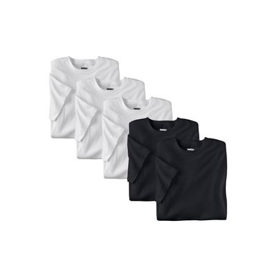 Men's Big & Tall Cotton Crewneck Undershirts 5 pack by KingSize in Assorted Black White (Size 8XL)