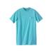 Men's Big & Tall Shrink-Less™ Lightweight Longer-Length Crewneck Pocket T-Shirt by KingSize in Maui Blue (Size 9XL)