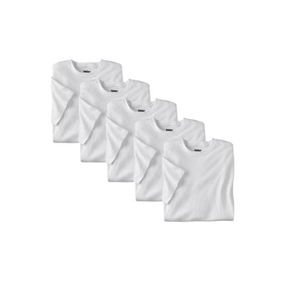 Men's Big & Tall Cotton Crewneck Undershirts 5 pack by KingSize in White (Size 2XL)