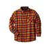 Men's Big & Tall Boulder Creek™ Flannel Shirt by Boulder Creek in Khaki Check (Size 8XL)