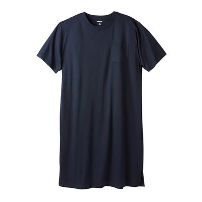 Men's Big & Tall Lightweight t-shirt nightshirt by KingSize in Navy (Size 3XL/4XL)