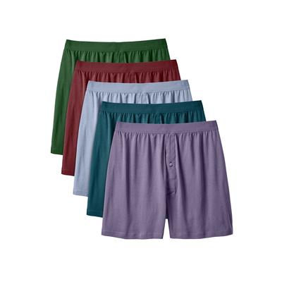 Men's Big & Tall Cotton Boxers 5-Pack by KingSize in Assorted Colors (Size 6XL)