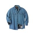 Men's Big & Tall Flannel-Lined Twill Shirt Jacket by Boulder Creek® in Bleach Denim (Size 3XL)