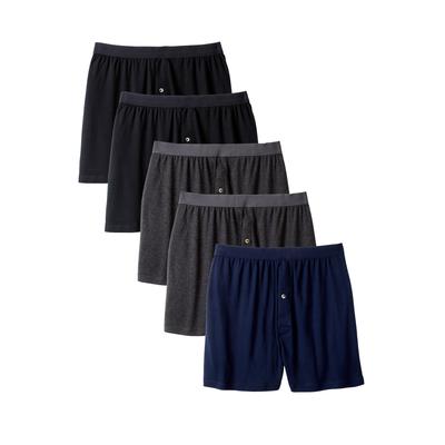 Men's Big & Tall Cotton Boxers 5-Pack by KingSize in Assorted Basic (Size 7XL)