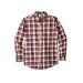 Men's Big & Tall Holiday Plaid Flannel Shirt by Liberty Blues in Rich Burgundy Plaid (Size 7XL)