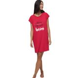 Plus Size Women's Cap Sleeve Sleep Shirt by ellos in Classic Red Holiday (Size 18/20)