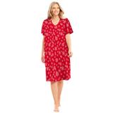 Plus Size Women's Print Sleepshirt by Dreams & Co. in Classic Red Winter Snow (Size 3X/4X) Nightgown