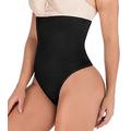 Hioffer 328 Damen Taillenmieder Girdle Tummy Slimmer Sexy Tanga Panty Shapewear, schwarz, X-Small-Small