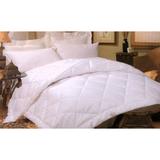 Silk-Filled 260 Thread Count Damask Stripe Comforter by LCM Home Fashions, Inc. in White (Size FL/QUE)