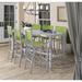 Oxford Garden Travira 7-piece 72-in x 30-in Lite-Core Ash Bar Table & Sling Bar Chair Set - Go Green Sling