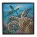 Stupell Industries 27_Sea Turtle Pair Coral Reef Ocean Life Scene Stretched Canvas Wall Art By Collin Bogle in Brown | Wayfair ai-770_fr_17x17