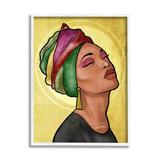 Stupell Industries Glamour Woman Portrait Fashion Cosmetics & Headwrap by Marcus Prime - Graphic Art on Canvas in Yellow | Wayfair af-947_wfr_16x20