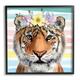 Stupell Industries 50_Jungle Tiger Chic Purple Yellow Floral Crown Stripes Stretched Canvas Wall Art By ND Art in Brown | Wayfair ai-793_fr_17x17