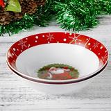 The Holiday Aisle® Amanita Porcelain China Serving Bowl Porcelain China/All Ceramic in Red/White | 5.31 H x 10.61 W x 10.61 D in | Wayfair