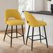 Hashtag Home Jayden Counter & Bar Stool Wood/Upholstered/Metal in Yellow | 35.8 H x 20.5 W x 19.2 D in | Wayfair E02E34620FFD46CD97500115E77D8039